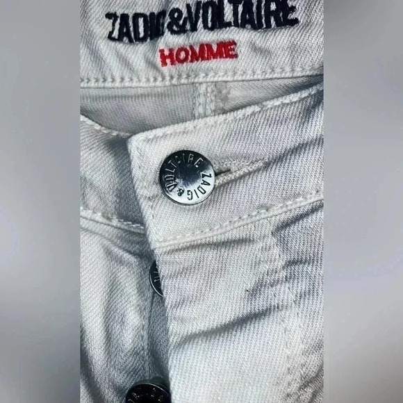 Zadig & Voltaire trendy cream lightweight 5  pckt casual slim fit denim jean 29 - Picture 4 of 5